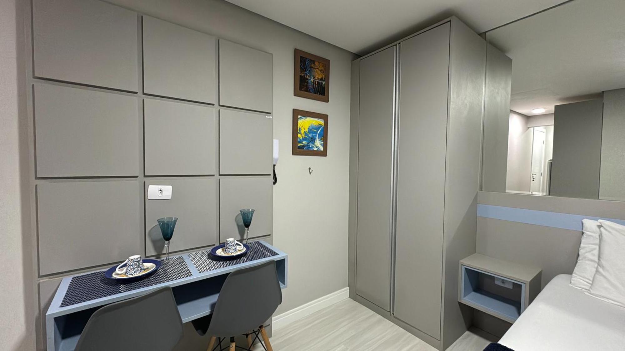 16- Studio Decorado Perfeito Para Casal!!! 쿠리치바 외부 사진